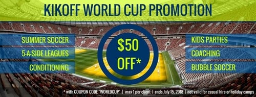 World Cup Promotion - Get $50 off until July 15